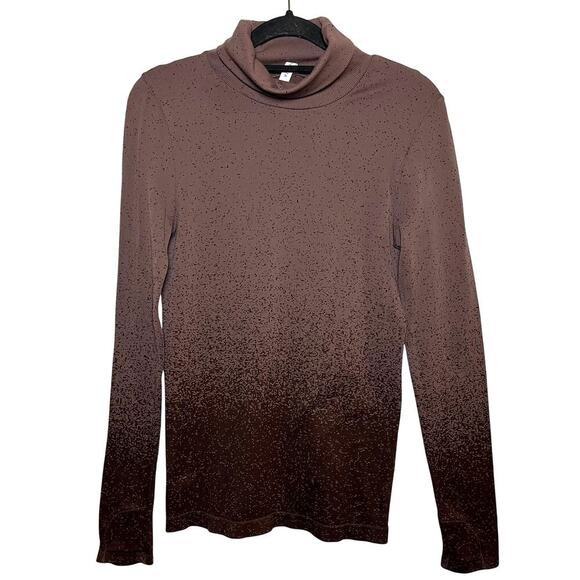 Athleta Flurry Blizzard Gradient Turtleneck Sweater Top Purple Size Small Ribbed - Picture 4 of 10